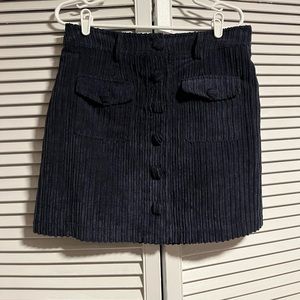 NWT- navy blue corduroy mini skirt
